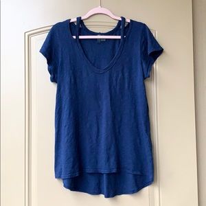 Navy blue short sleeve tee from Anthropologie